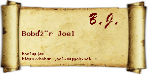 Bobár Joel névjegykártya